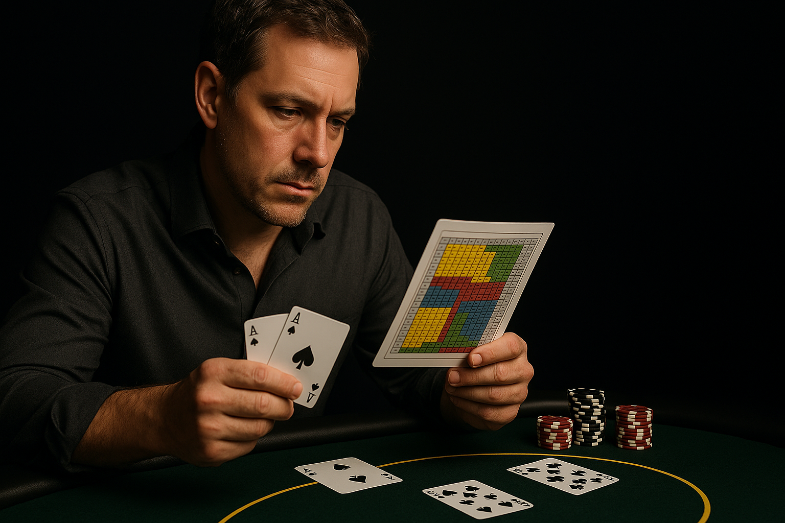 Blackjack basic strategy chart 4-8 deck S17 cuts edge to 0.4%
